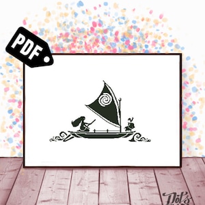 Kreuzstich Stickmuster für Anfänger - Stickerei - Stickpackung - Kreuzstich Designs - Modern - Meer - einfach - PT-154