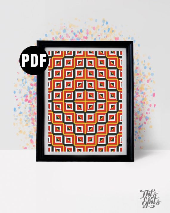 Geometric Cross Stitch Pattern Geometric Wall Art - Etsy
