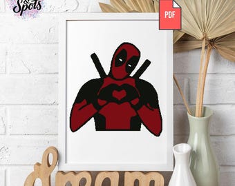 Superhero Cross Stitch Pattern: Easy Modern Decor (PDF Download) PT-136