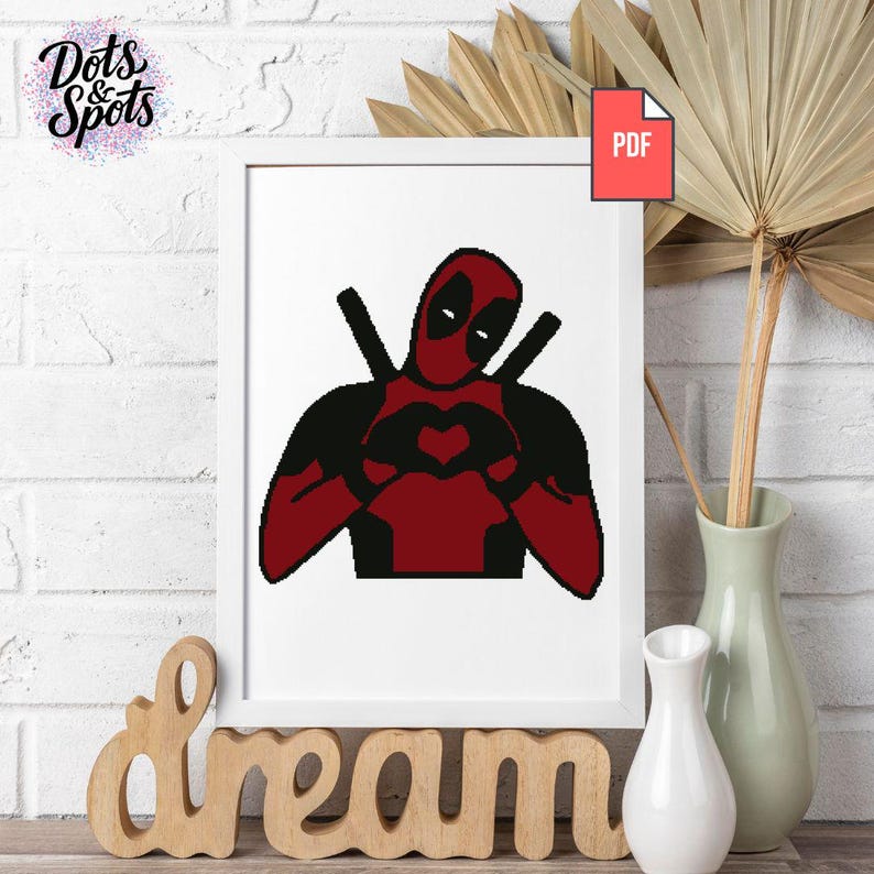 Superhero Cross Stitch Pattern: Easy Modern Decor (PDF Download) PT-136 image 1