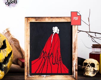 Patrón de punto de cruz de Drácula: Bordado de vampiro gótico (patrón en PDF) PT-473