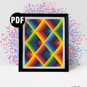 Geometric cross stitch pattern - geometric wall art - Embroidery - Needlepoint Kits - Modern cross stitch- pdf Instant Download-PT-1116