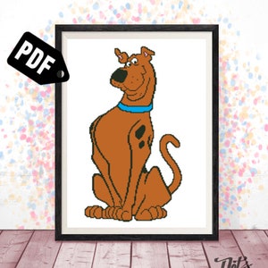 Dog cross stitch pattern for beginners - Embroidery - Needlepoint - Puppy - cute - Characters - for baby - pdf Instant Download -easy-PT-306
