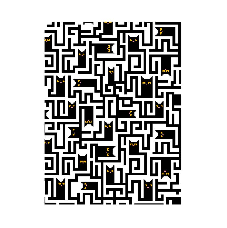 Black Cat Cross Stitch Pattern: Beginner Embroidery (PDF Pattern) P ...