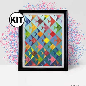 Cross Stitch KIT - Cross stitch pattern for beginners - fishes - Embroidery - Needlepoint Kits - Nature - Modern Decor - easy - K-1128