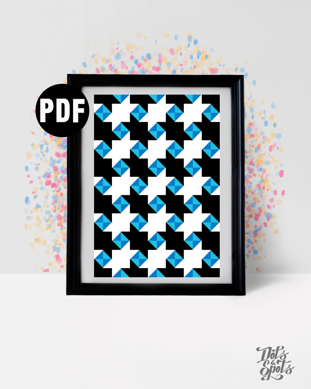 Geometric Cross Stitch Pattern for Beginners - Geometric Wall Art ...