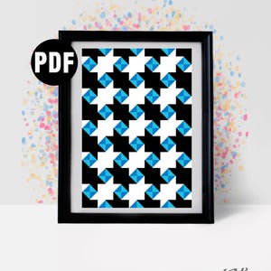 Geometric cross stitch pattern for beginners - geometric wall art - Embroidery - Needlepoint Kits -Modern Decor-pdf Instant Download-PT-1088