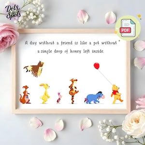 Cartoon Cross Stitch Pattern: Bear cross stitch pattern (PDF Download) - P-1113