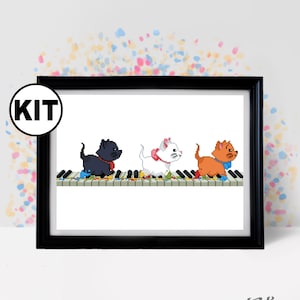 Katze Kreuzstich Stickdatei - Cartoon Kreuzstich Stickmuster - Katze Kreuzstich Stickmuster - Honig - Stickpackung - Nadelspitze Kit - Modern - einfach - K-1141