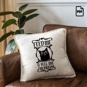 Modèle de point de croix chat noir : broderie pour débutant (téléchargement numérique) - P 896