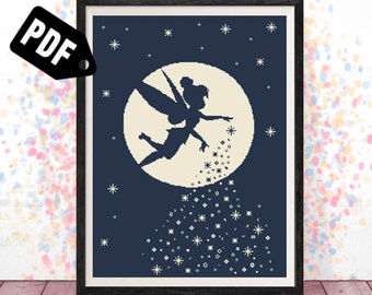 Cartoon Cross stitch pattern - for beginners - Embroidery Designs - Needlepoint Kits - Silhouette - Magic - pdf Instant Download-PT-22