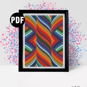 Geometric cross stitch pattern - geometric wall art - Embroidery - Needlepoint Kits - Modern cross stitch- pdf Instant Download-PT-1137
