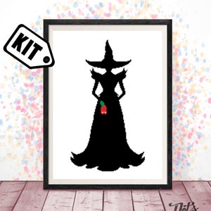 Kreuzstich Set für Anfänger - Nadelspitze - Sticken - Cartoon Kreuzstich Muster - Silhouette Bild - Wanddekor - K-342