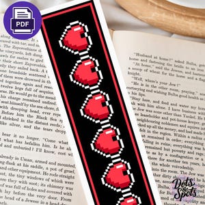 Herz Kreuzstich Lesezeichen Muster: Anfänger Stickerei PT-650