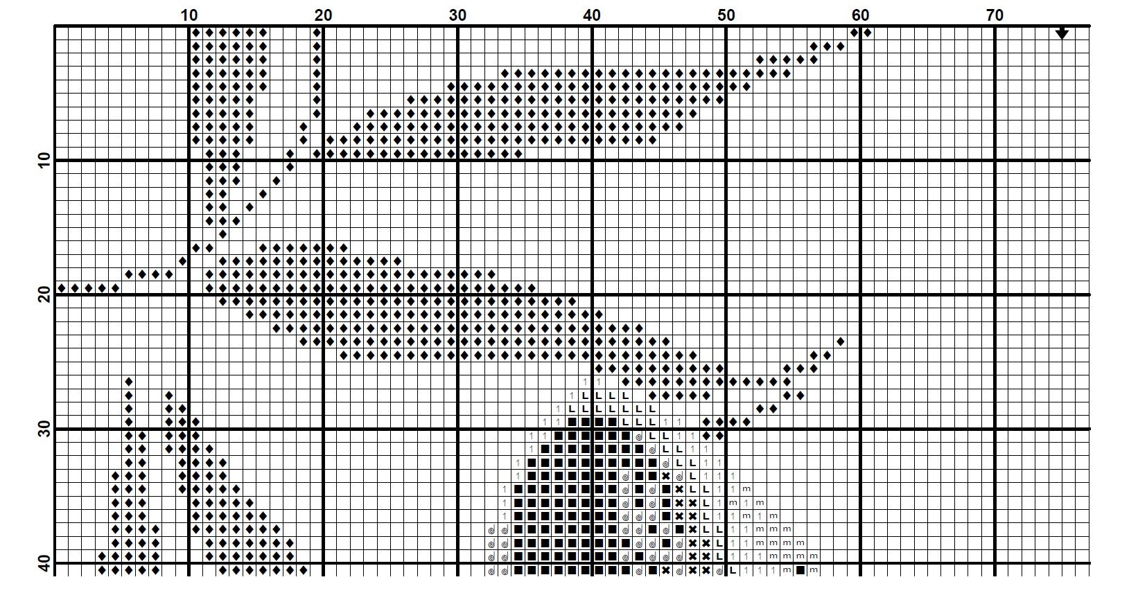 SCHEMA PUNTO CROCE MARE ILLUMINATO DALLA LUNA CROSS STITCH MOONLIT TIDE