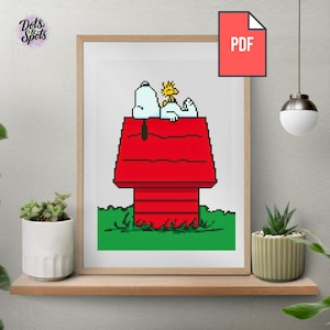 Cartoon Dog Cross Stitch Pattern: Cute Relaxing Animal Design Easy Beginner Embroidery (PDF Pattern) PT-622