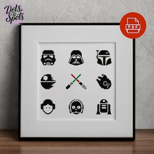 Movie Cross stitch pattern for beginners - Embroidery - Needlepoint Kits - stormtrooper - silhouette -pdf Instant Download-easy-PT-135