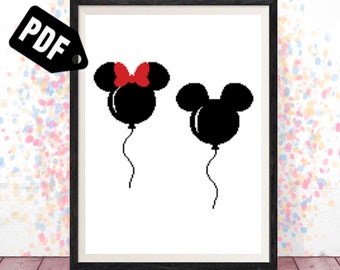 Cross stitch pattern for beginners - Embroidery Designs - Needlepoint Kits - Cartoon -Love-Room Decor-Magic-pdf Instant Download-easy-PT-435