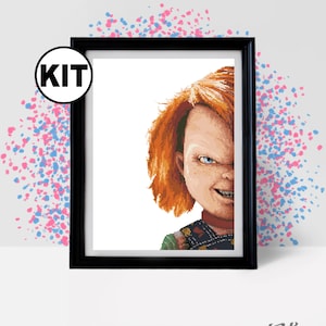 Kreuzstich Stickpackung - Film Kreuzstich Stickmuster - Stickmuster - Stickpackung - Horror Kreuzstich - Clown - K-1165