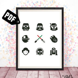 Movie Cross stitch pattern for beginners - Embroidery - Needlepoint Kits - stormtrooper - silhouette -pdf Instant Download-easy-PT-135