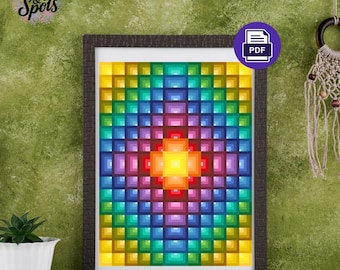Geometric Cross Stitch Pattern: Modern Needlepoint Design (PDF Download) P-1133