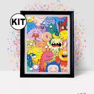 Kreuzstich Set - Cartoon Kreuzstich - Tür Kreuzstich - Tür Kreuzstich - Einfach - Charaktere - Stickerei - Nadelspitze-K-1109