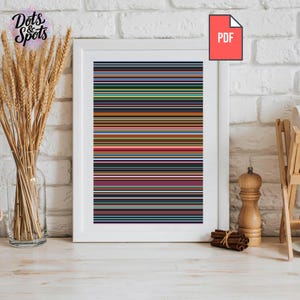 Geometric cross stitch pattern for beginners - Color Stripes Abstract wall art-  Embroidery - Needlepoint Kits - Modern Minimalist - PT-678