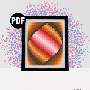 Geometric cross stitch pattern - geometric wall art - Embroidery - Needlepoint Kits - Modern cross stitch- pdf Instant Download-PT-1125