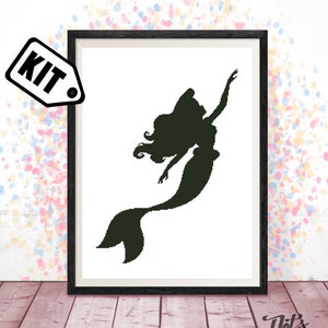 Kit de punto de cruz para principiantes - Punto de aguja - Bordado - Decoración de habitación infantil - Arte de pared - Decoración de pared - Kit de princesa - Moderno - Fácil - K-103