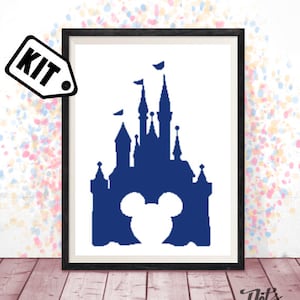 Cross Stitch KIT for beginner - Needlepoint - Embroidery - Castle Cross stitch pattern - pdf Download - easy cross stitch -K-40