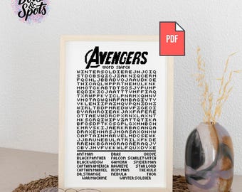 Patrón de punto de cruz con sopa de letras de películas: Decoración infantil (patrón en PDF) PT-656