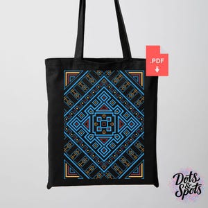 Geometric Cross Stitch Pattern: Modern Embroidery Design (PDF Pattern) PT-935