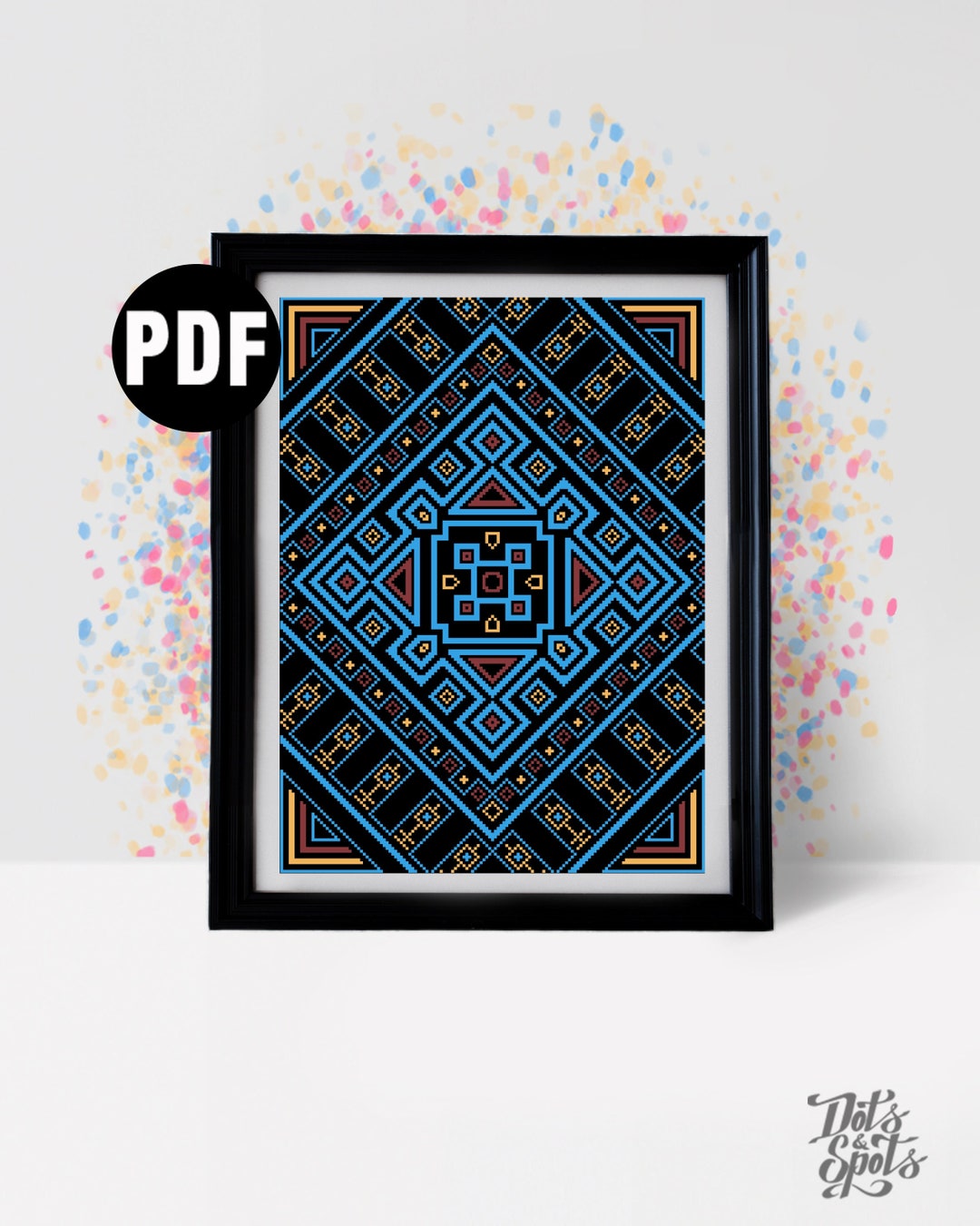 Geometric Cross Stitch Pattern - Geometric Wall Art - Embroidery ...