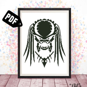 Movie Cross stitch pattern - for beginners - Embroidery Designs - Needlepoint Kits-horror - hunter-Old Movie-pdf Instant Download-PT-231