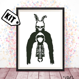 クロスステッチキット - 映画クロスステッチパターン - 刺繍 - ニードルポイント - シルエット - ホラー - ハロウィン - K-82
