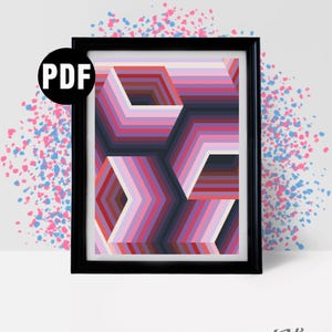 Geometric cross stitch pattern - geometric wall art - Embroidery - Needlepoint Kits - Modern cross stitch- pdf Instant Download-PT-1161