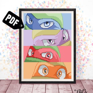 Cartoon Cross stitch pattern - for beginners - Embroidery Designs - Needlepoint Kits - pdf Instant Download - PT-647