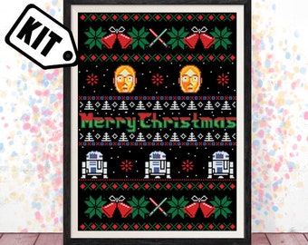 Cross Stitch KIT for beginner - Needlepoint - Embroidery - Christmas cross stitch pattern - xmas - candle - holiday cross stitch-Decor-K-681