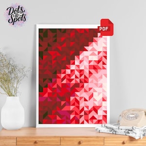 Patrón de punto de cruz geométrico: Bordado abstracto moderno (Descarga PDF) - P-1121