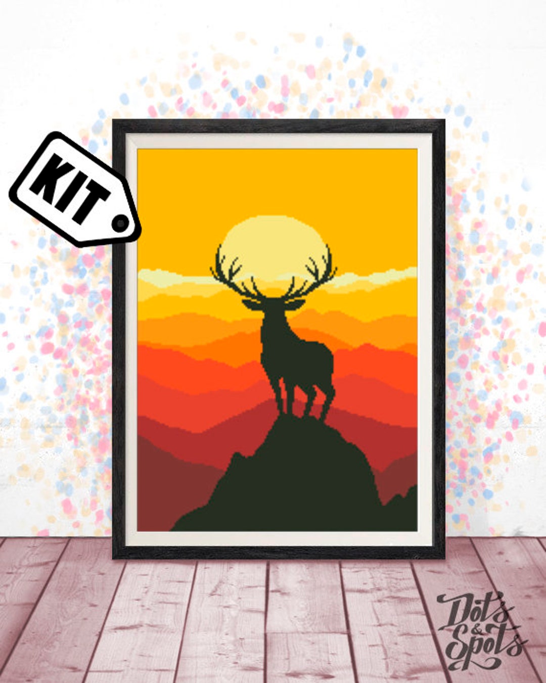 Cross Stitch KIT for Beginner Deer Cross Stitch Pattern Etsy