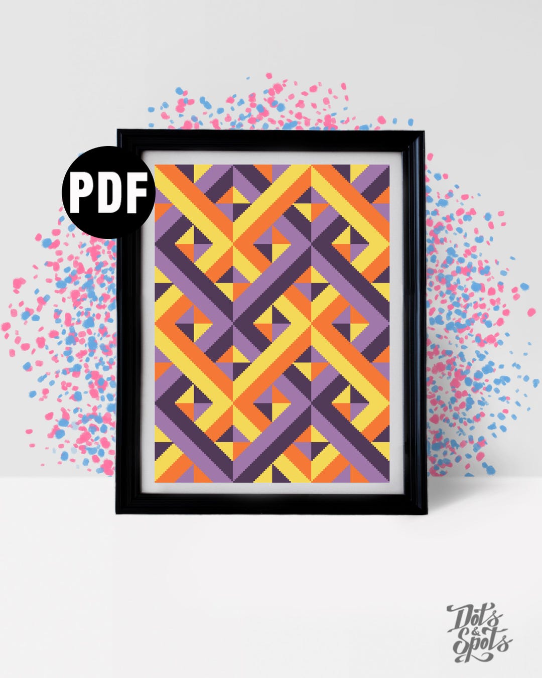 Geometric Cross Stitch Pattern - Geometric Wall Art - Embroidery ...
