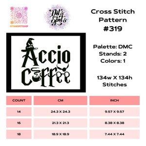 Cross stitch pattern for beginners Embroidery Needlepoint kichen decor silhouette pdf Instant Download PT-319 image 3