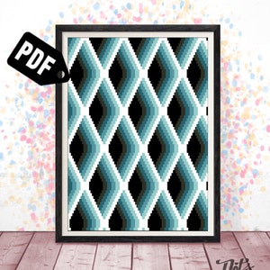 Geometric cross stitch pattern for beginners - geometric wall art- Embroidery-Needlepoint Kits-Modern Decor-pdf Instant Download-easy-PT-718