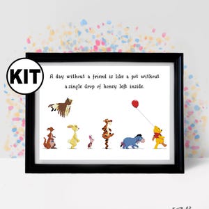 Kreuzstich Set - Cartoon Kreuzstich Stickmuster - Bär Kreuzstich - Honig Kreuzstich - Stickerei - Nadelspitze - Modern - einfach - K-1113
