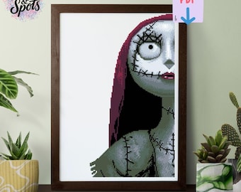 Haunted Doll Cross Stitch Pattern: Gothic Horror Embroidery (Digital Download)-P1022