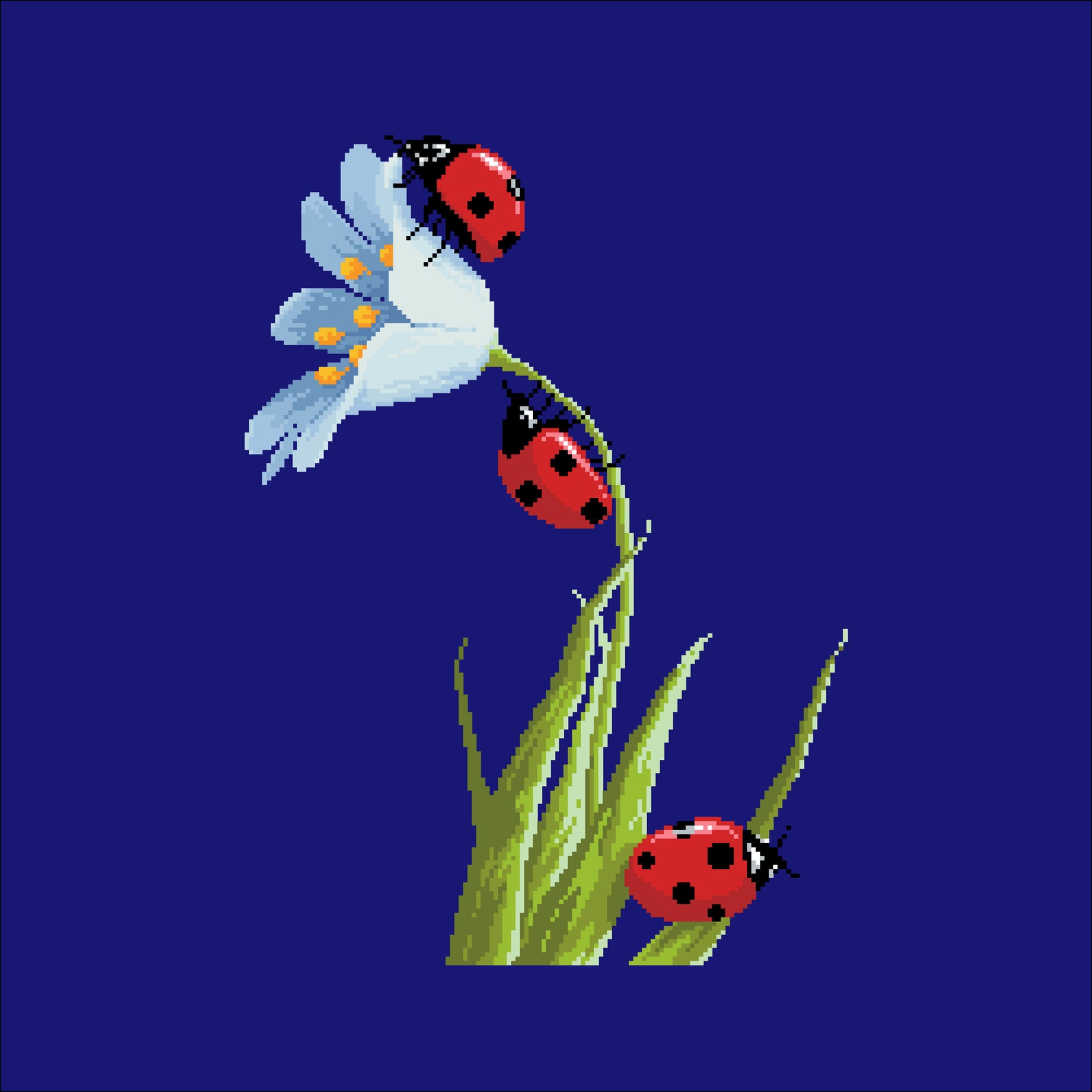 Ladybug Cross Stitch Pattern Bug Cross Stitch Insect Etsy