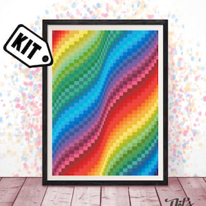Borduurpakket geometrisch: regenbooggolf-beginnaaldpunt K-811