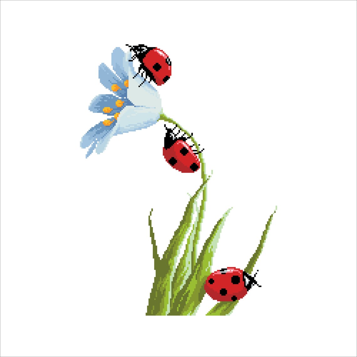 Ladybug Cross Stitch Pattern Bug Cross Stitch Insect Etsy
