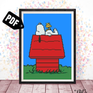 Dog Cross stitch pattern - for beginners - Embroidery Designs - Needlepoint Kits - Kids - Modern - cartoon - animal - easy - PT-622