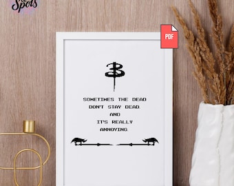 Horror Silhouette Cross Stitch Pattern: Beginner Embroidery (PDF Download) Funny Gothic Quote PDF Dark Humor PT-458